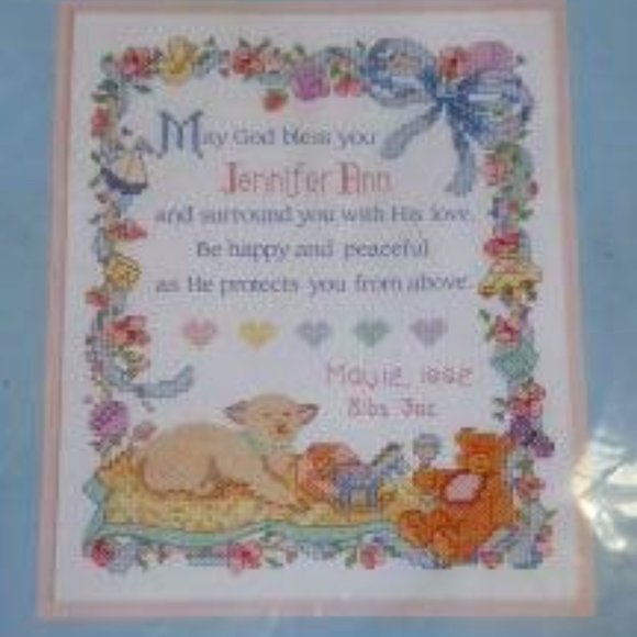From the Heart Stamped Cross Stitch Birth Record - Picture 2 of 5